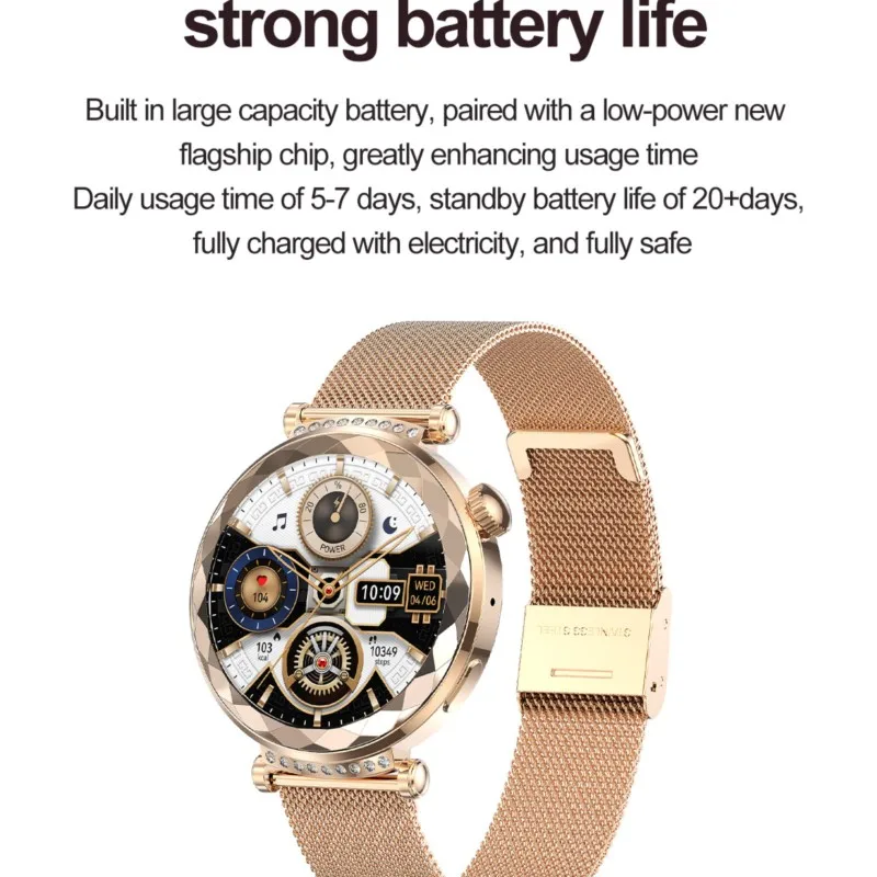 NAMOFOTO Новые 1,19-дюймовые женские роскошные умные часы, женские модные наручные часы с бриллиантами, Bluetooth-наручные часы с вызовом, спортивные умные часы для фитнеса