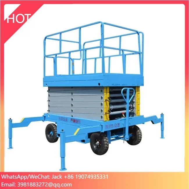 Goedkopere prijs 300 kg-2000 kg Trailer Schaarplatformlift 4-18 m Hydraulische elektrische schaar Liften Platform Hydraulische heftafel