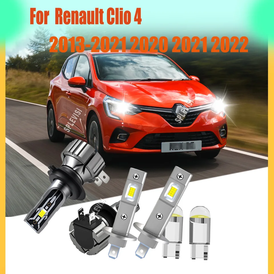 H1 H7 LED Headlight Bulbs 1:1 Size Complete Replacement Kit For Renault Clio 4 2013 2014 2015 2016 2017 2018 2019 2020 2021 2022
