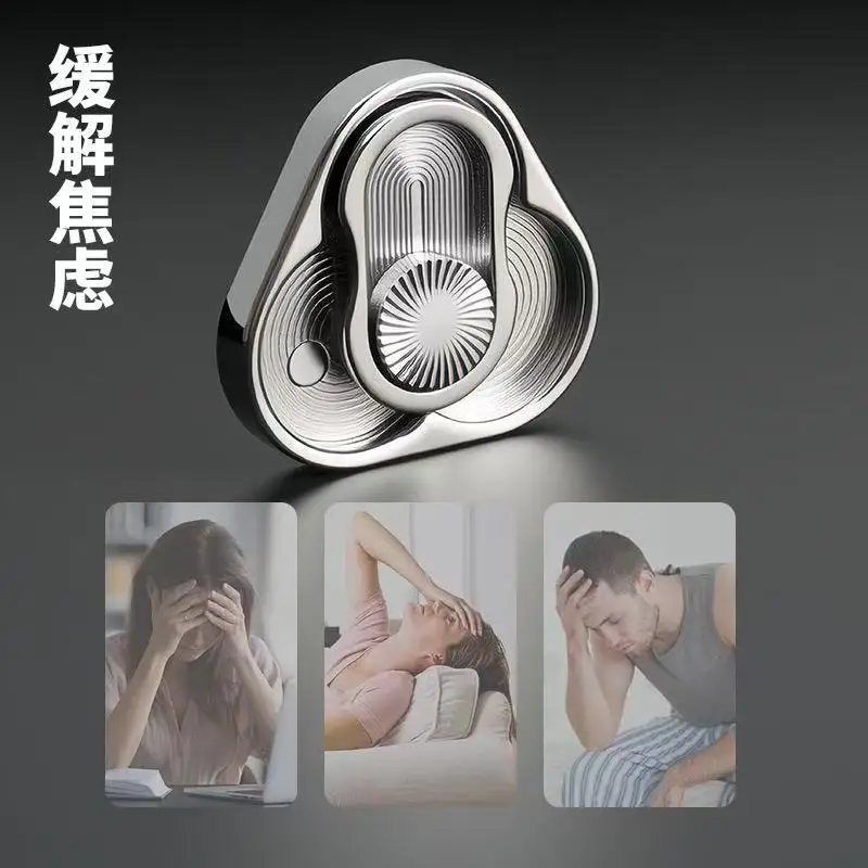 Triangle Spinner Flip Coin EDC Fidget Push Coin Decompression Hand Toy Handle Piece Fidget Spinner Fun Toy