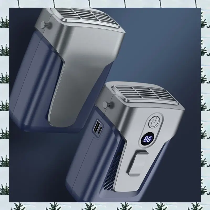 ABLG USB Handheld Fan Clip-On 3.7V/1.2A Small Air Conditioner Bladeless 12000Mah Power Bank 3-Gear Wind Mute