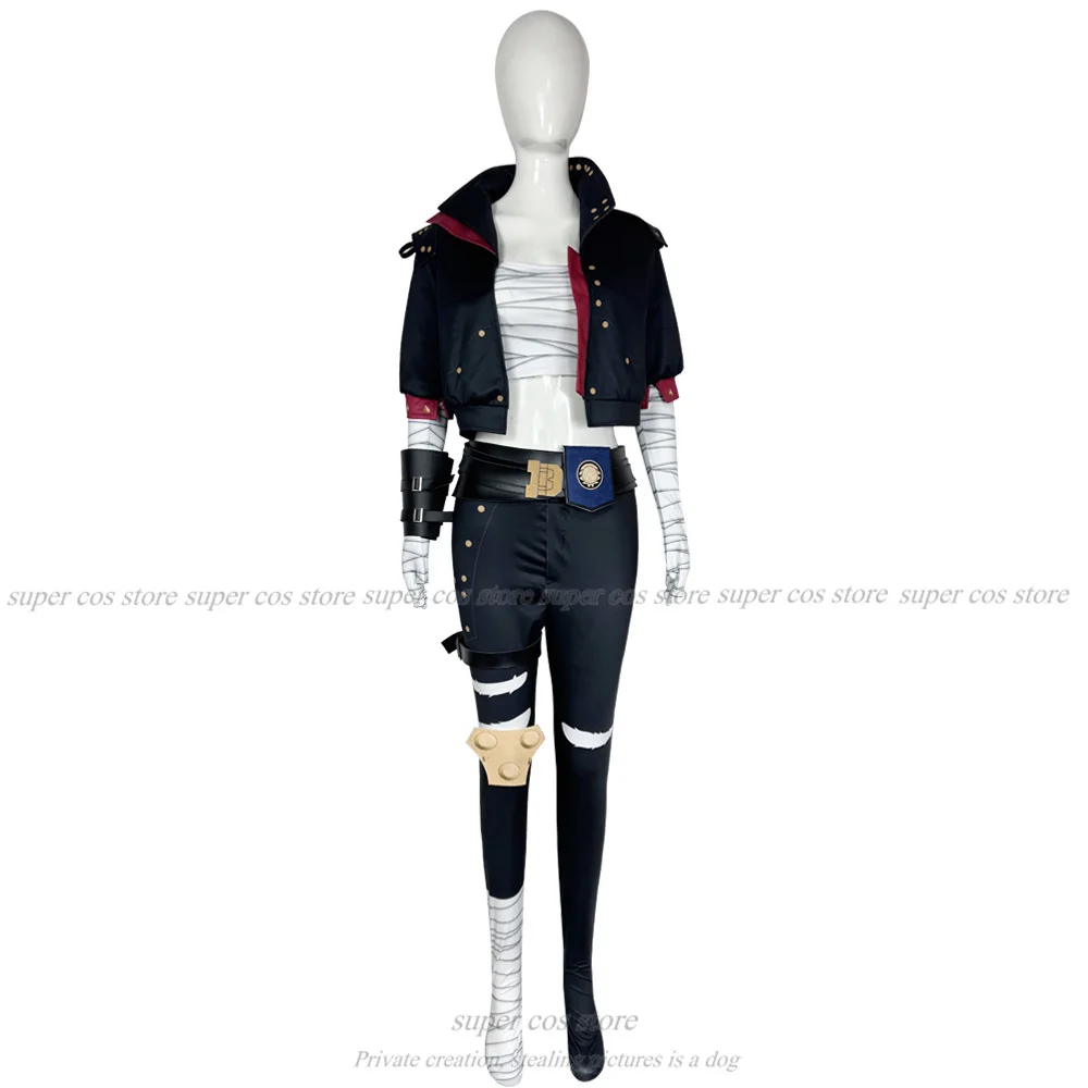 Vi Acrane Cosplay LOL Costume Leather Battle Suit Game Arcane Vi Roleplay Outfit 2024Halloween Carnival Suit Custom Made Costume