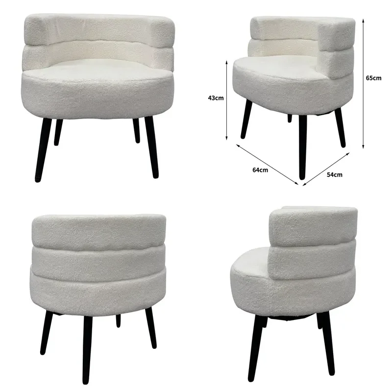 Wrought Iron Flannel Single Sofa Chair for Hotel Reception Negotiation and Home Use with Backrest and Armrest Dining Chair