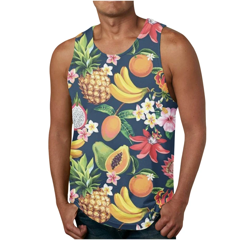 

Mens Hawaiian Tank Top Male Casual 3D Leaf Printed Summer Sleeveless Shirt Clothing Cool Casual Vest Dropshipping Clothing