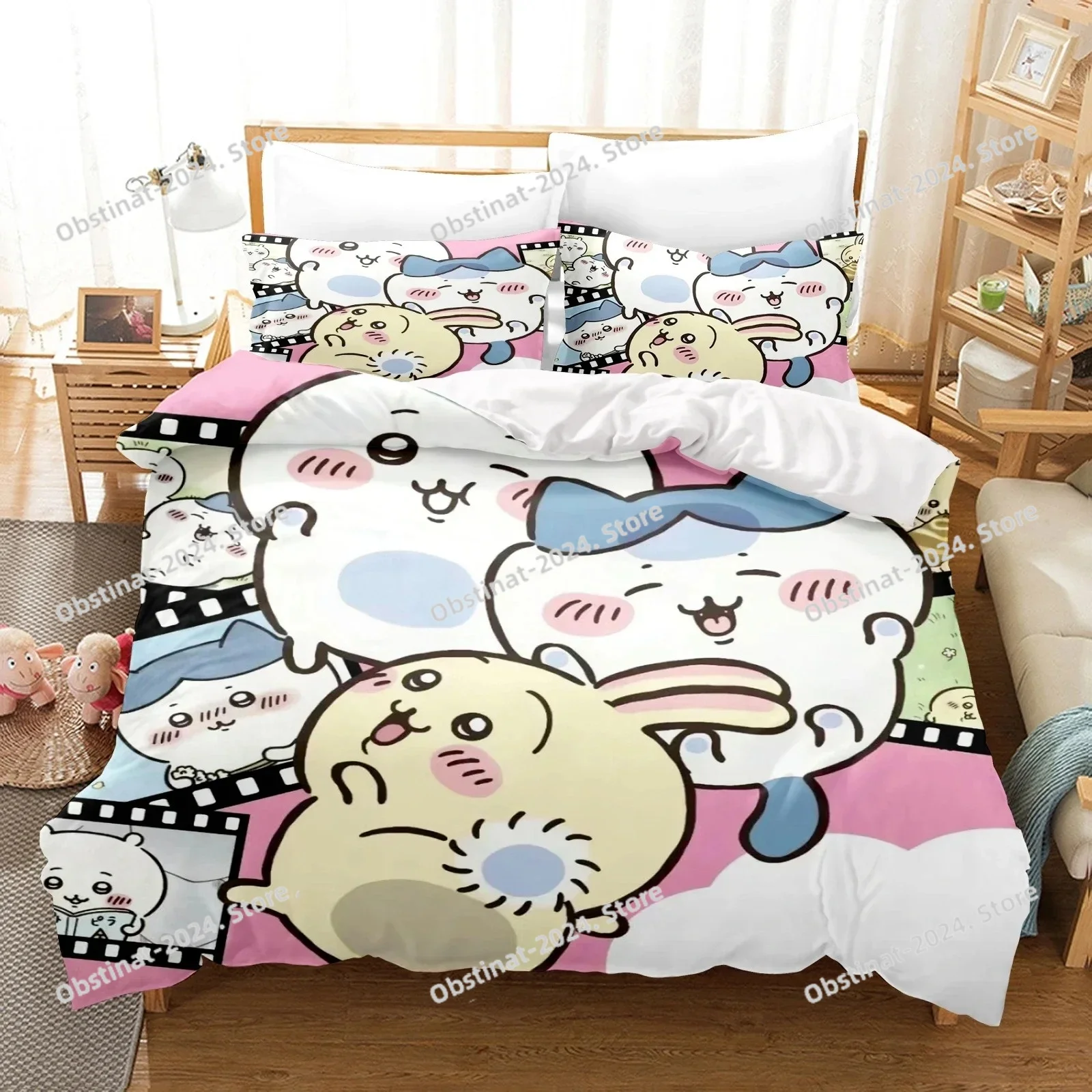 

Cute Anime Duvet Cover Set With Pillowcase 3 Piece Set 1 Quilt Cover Bedding Queen Covers Suitable For Boys And Adults