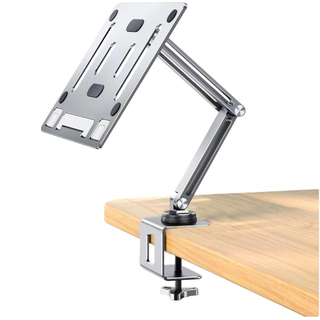 

Adjustable Tablet Stand Desktop Clamp Mount Book Stand for Drawing 360 ° Rotating Base Versatile Flexible Arm Aluminum Alloy