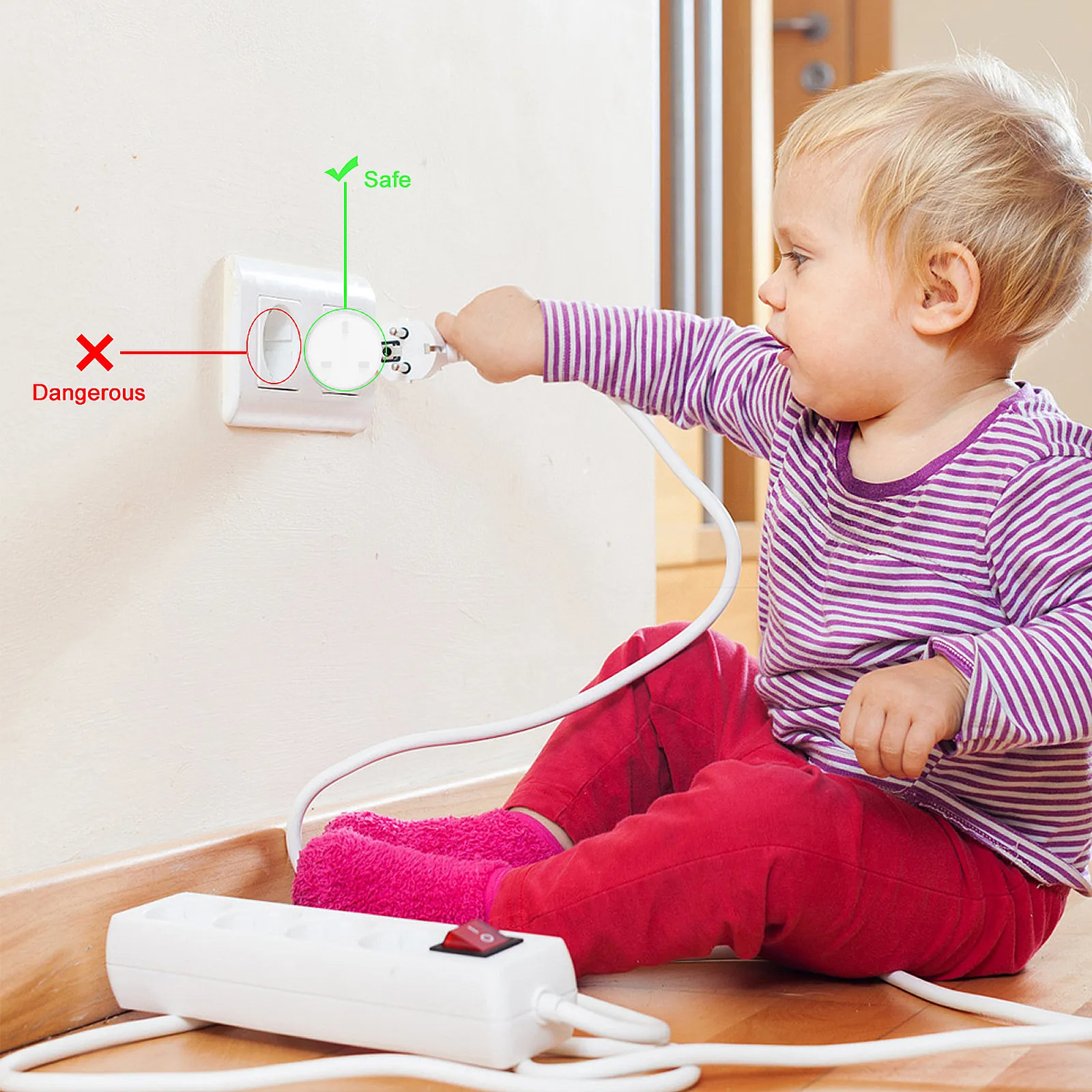 

20Pcs Three-Hole Outlet Covers Baby Proof Electrical Protector Easy Install Socket Safety Cover Childproof Plug Protective