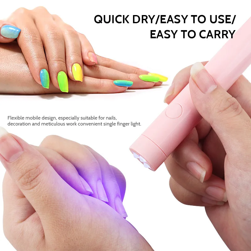 CNHIDS Portable Salon Quick Dry USB Nail Dryer Machine Home Phototherapy Tools Professional UV LED Nail Lamp Mini Flashlight Pen