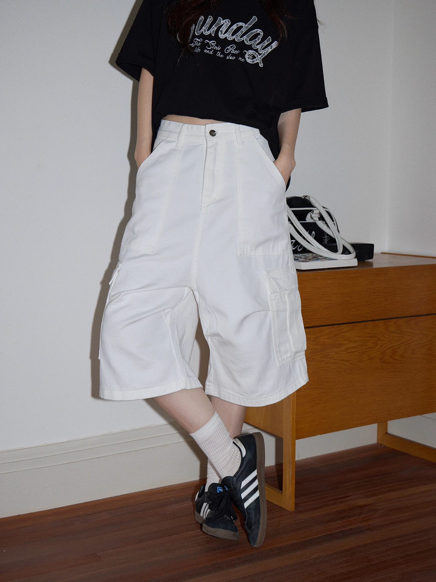 

Повседневные легкие летние американские белые рабочие джинсы, женские свободные брюки с широкими штанинами, с высокой талией, на все сезоны