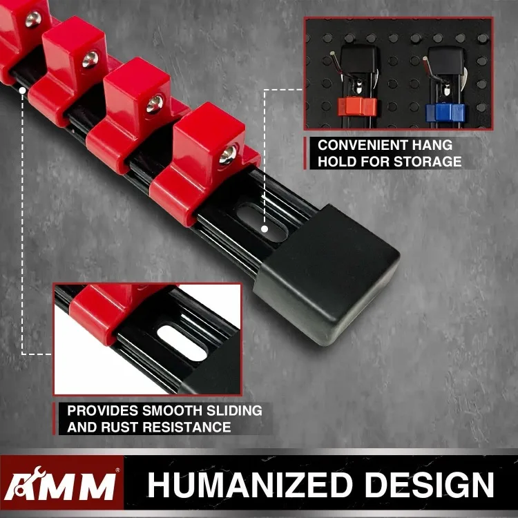 Stopcontact Organizer Drive Abs Gereedschap-Dophouder, 18 Stuks Dophouderset 1/4 Inch X 96 Clips, 3/8 Inch X 90 Clips