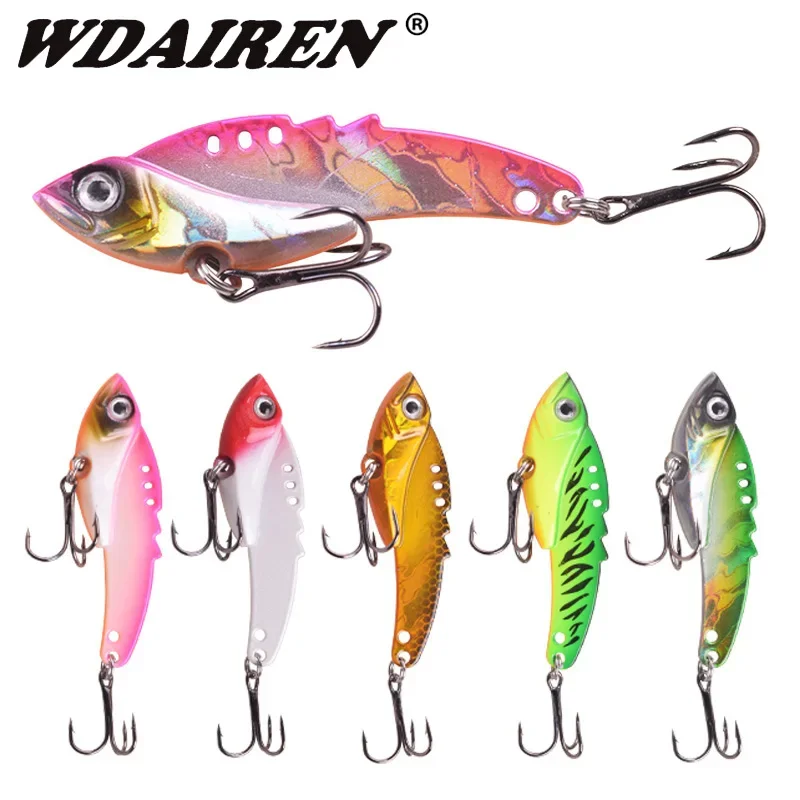 1 Pc Laser Metal VIB Fishing Lure 9g 13g Crankbait High Quality Vibration Spoon Spinner Jig Sinking Bait Fishing Tackle