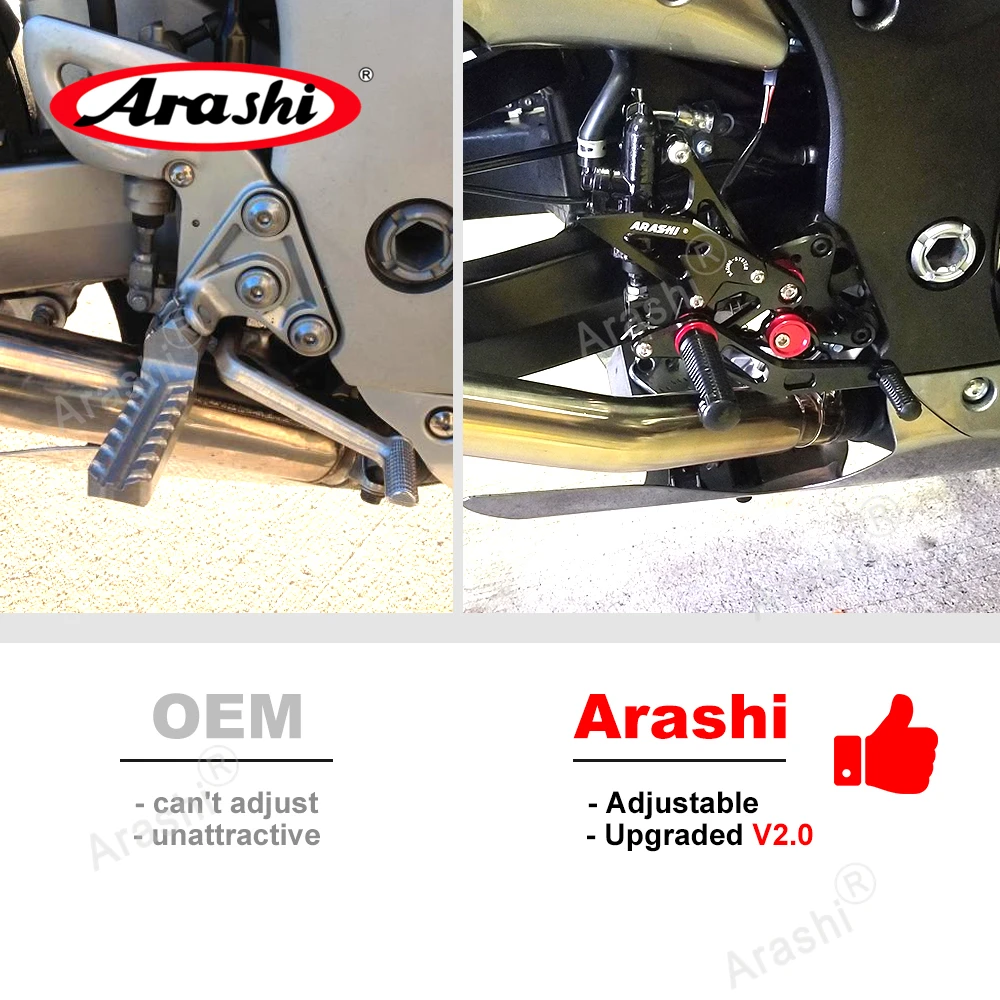 Arashi For SUZUKI GSXR1300 2008-2020 CNC Rider Rearset Adjustable Footrests GSXR 1300 HAYABUSA non-ABS 2018 2017 2016 2015 2014