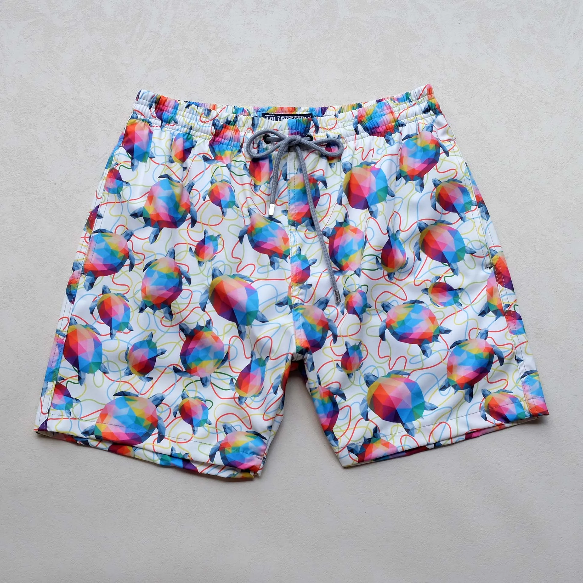 High Quality Summer New Styley Beach Surf Swimwear Multicolore Turtles  4 Way Stretch Printed Board Shorts Mesh Surf Trunks