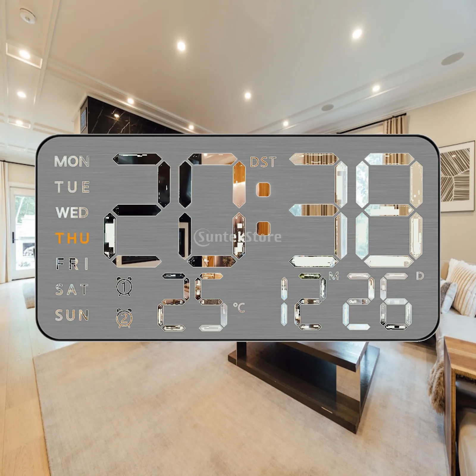 Digital Wall Clock Table Clock Hanging or Desk Large Display °C/°F Switchable