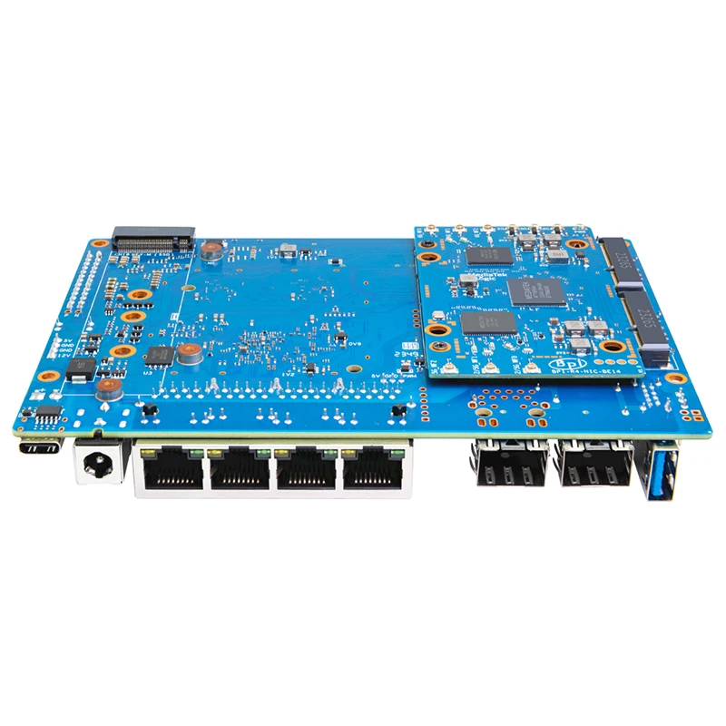 BPI-R4 BPI-R4-NIC-BE14 WiFi 7 Tech avec MediaTek MT7995AV 32 bits RISC-V MCU 2 PCIe 3.0 Wild pour gels Pi BPI-R4