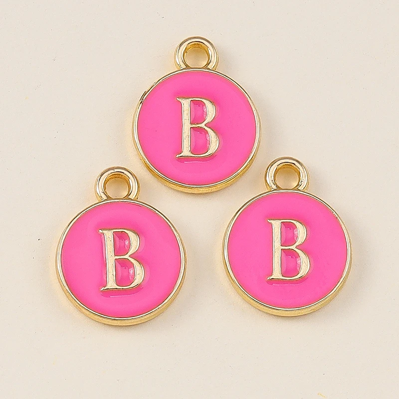 20pcs Cute Enamel Double Side Alphabet A-Z 26 Letters Charms for Jewelry Making Pendants Necklaces Earrings DIY Crafts Supplies