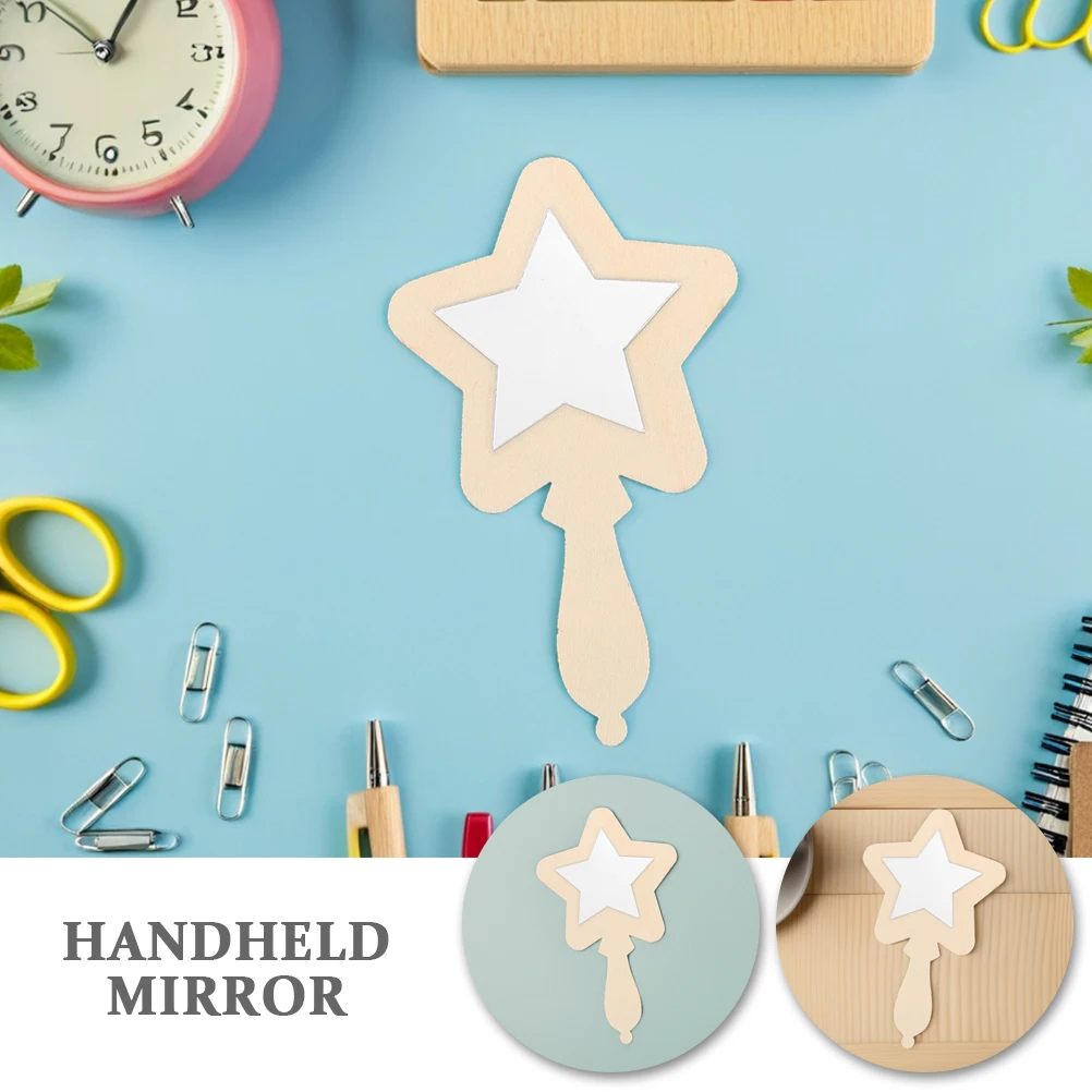20 قطعة من مرآة خشبية غير مكتملة للأطفال، مرايا رسم محمولة باليد، آمنة وخفيفة الوزن ومحمولة للتعبير الفني #3