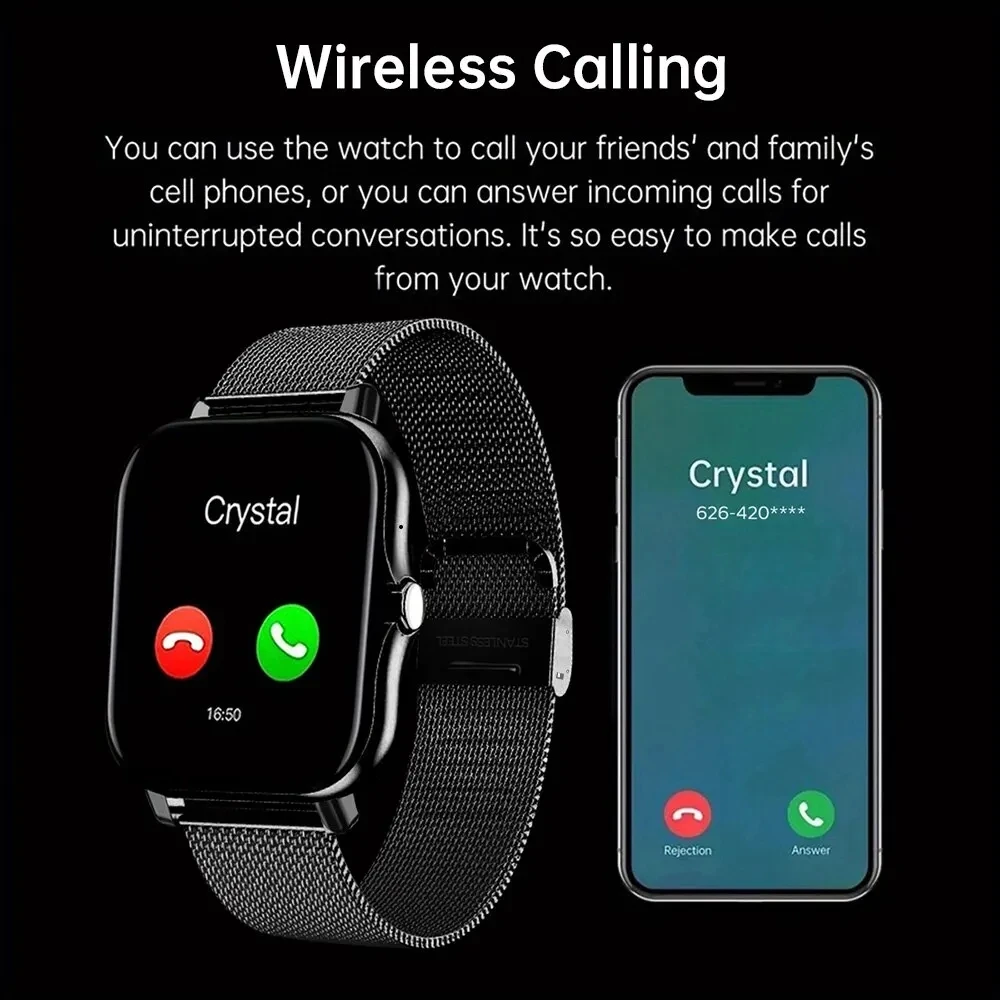 Reloj inteligente 2024 para teléfono Android, pantalla a Color de 1,44 pulgadas, llamada Bluetooth, monitoreo de oxígeno en sangre/presión, reloj inteligente para hombres y mujeres