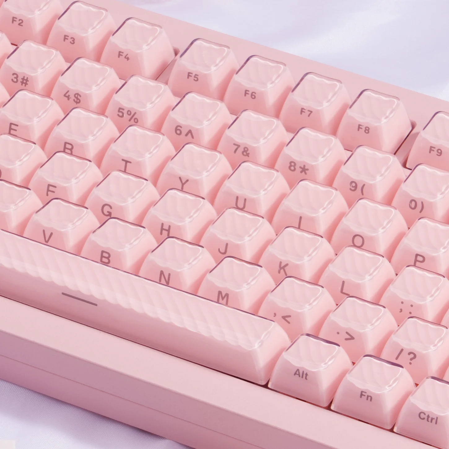 

Magic Wave, Side Engraved Crystal Wave OEM Keycap PBT+PC 136 Keys, Customized for 60/84/98/108 Mechanical Keyboards