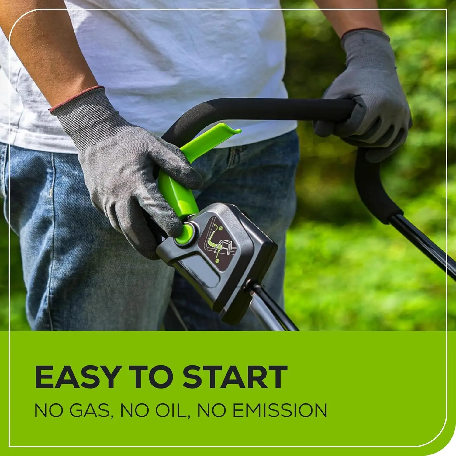 24V 무선 잔디깎이 (배터리 및 충전기 포함), 13인치 데크, 2-in-1 멀칭/수거, 무유지보수