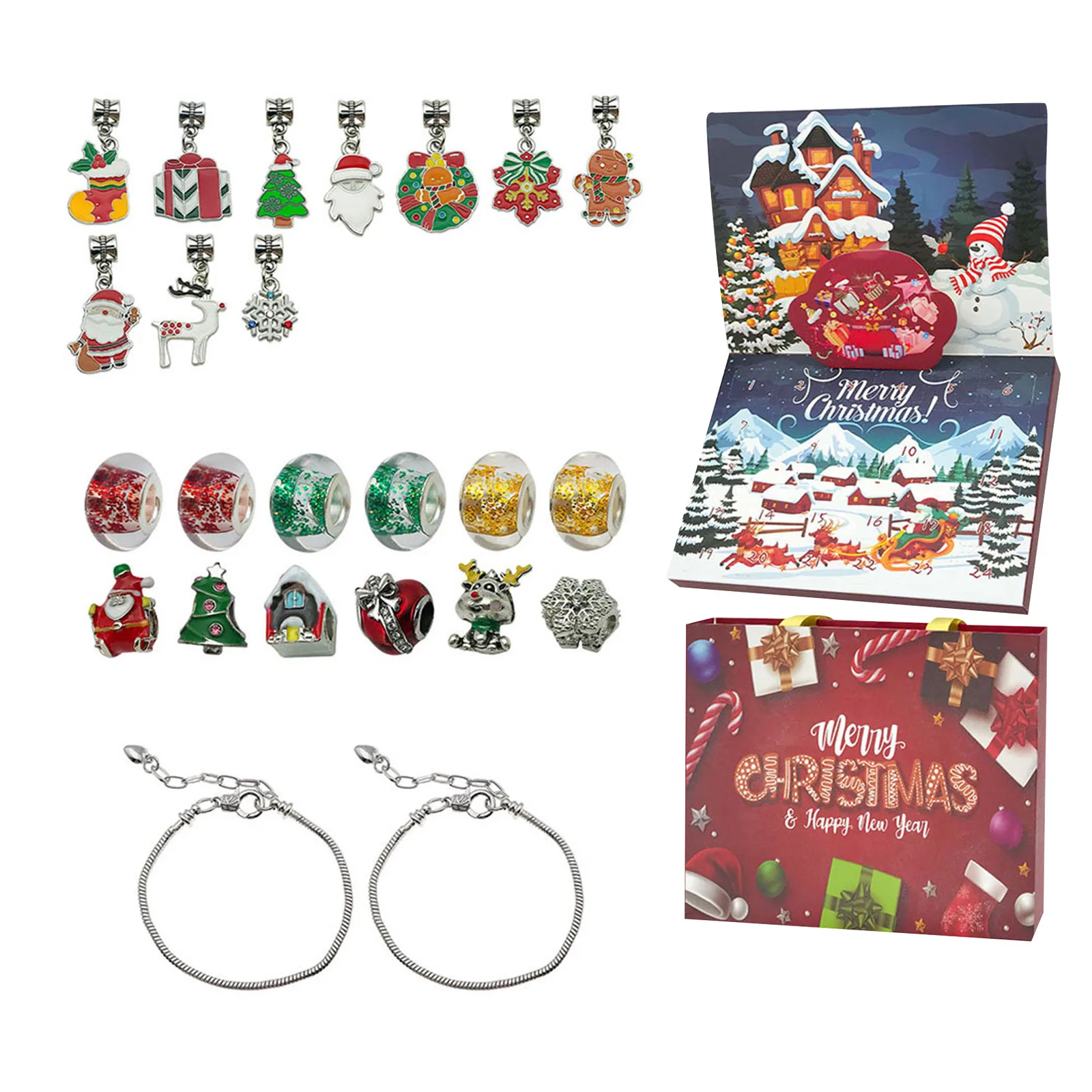 Minuterie de sable 1 Minute en vrac, calendrier de noël, 24 compte à rebours, accessoire de Bracelet, cadeau de l'avent, chronomètre