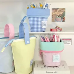 Large Capacity Pencil Pouch High School Students Large-capacity Pencil Case Can Stand Stationery Bag Simple Zipper Pencil Bag