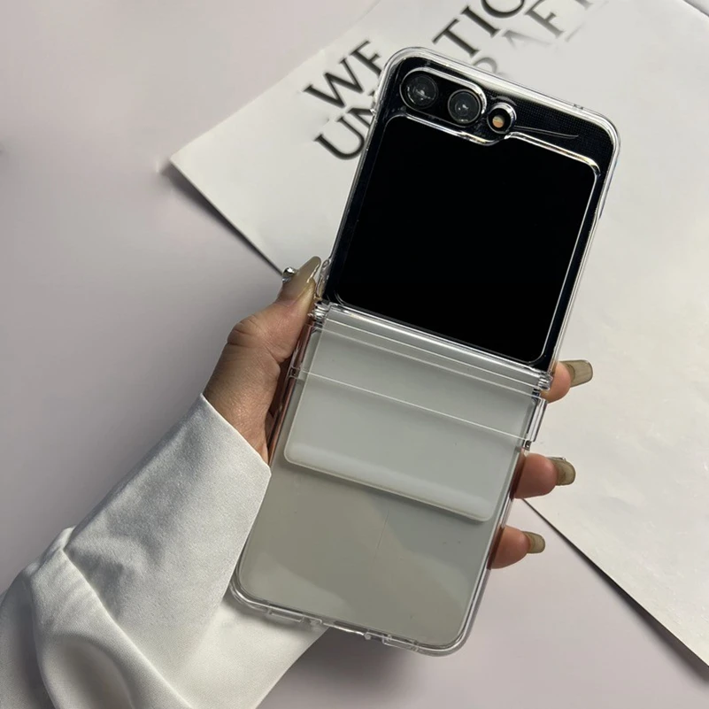 For Samsung Z Flip 6 Official Case Elastic Strap Hinge Protection Slim Matte PC Cover for Samsung Galaxy Z Flip 6 5 4 3 ZFlip5