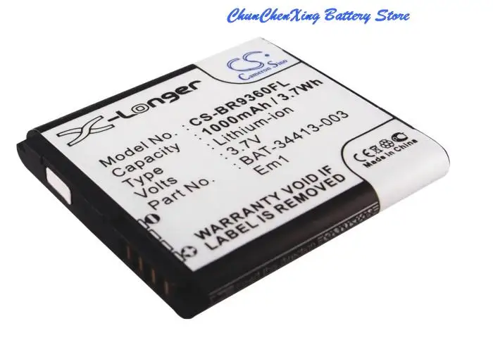High Quality 1000mAh Battery BAT-34413-003, EM1 for BlackBerry Apollo, Curve 9350, Curve 9360, Curve 9370, Sedona