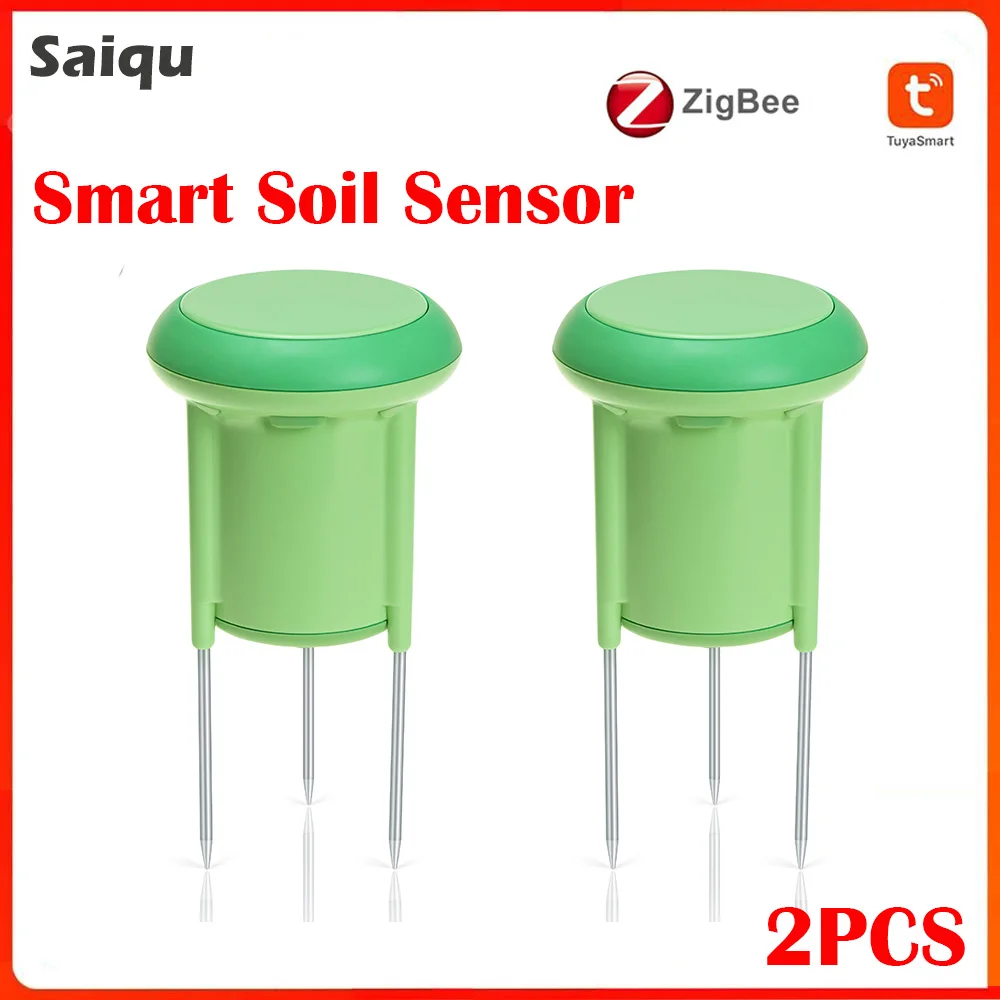 

2PCS Tuya Smart Zigbee IP66 Temperature &Humidity Waterproof Soil Moisture Sensor APP Real Time Monitor for Garden