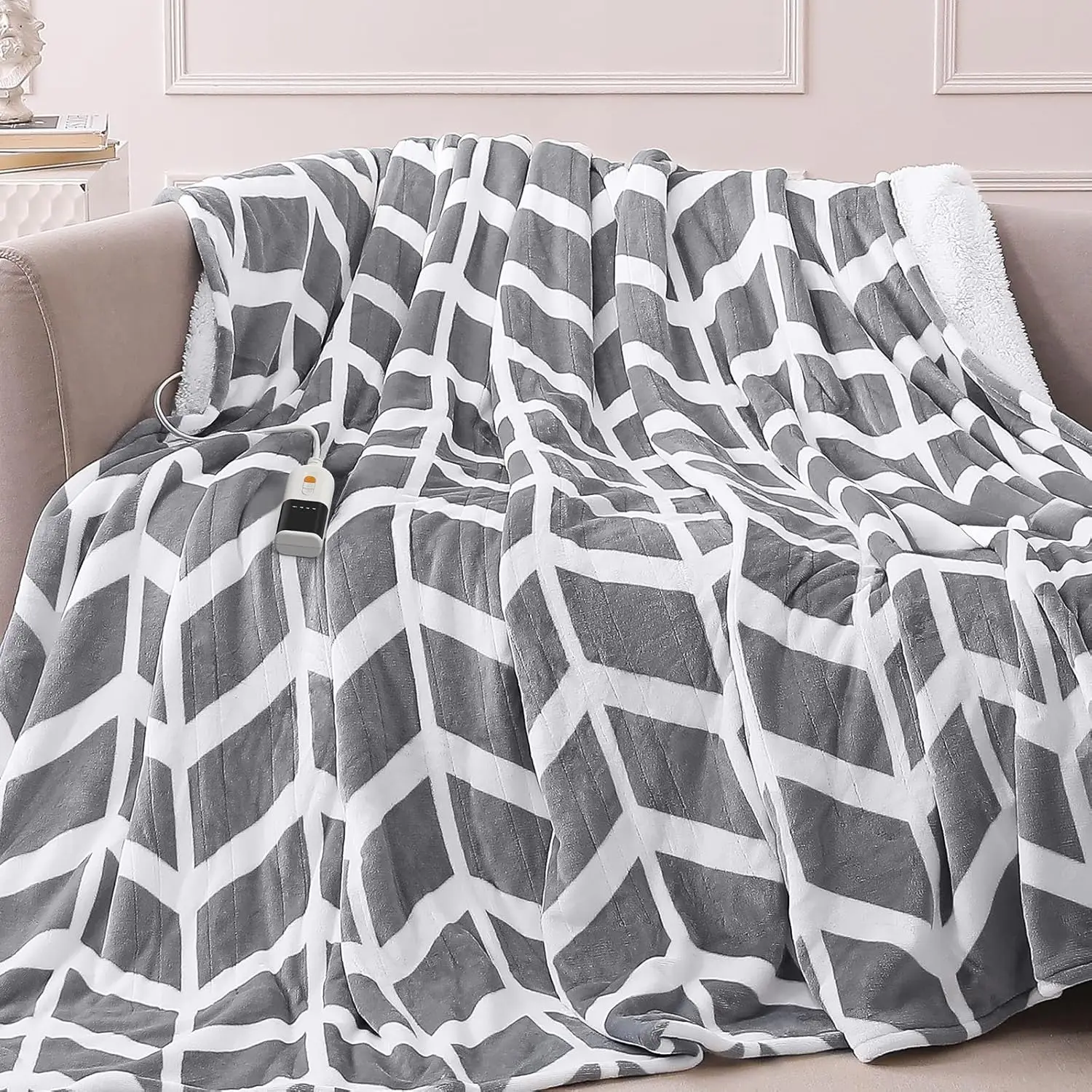 

72x84 Heated Blanket with 9 Heat Levels, Auto Shut Off, Fast Heating, ETL Certified, Grey