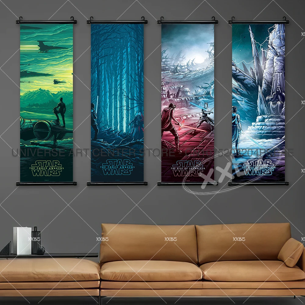 Star Wars Poster A New Hope Hanging Painting Wall Art The Rise of Skywalker Scrolls Picture Ben Solo Home Decor Jannah Wallpaper