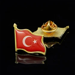 Turkey National Flag Lapel Pin Flag Pattern Enamel Pin Badge Retro Scarfs Clothes Bag Jewelry