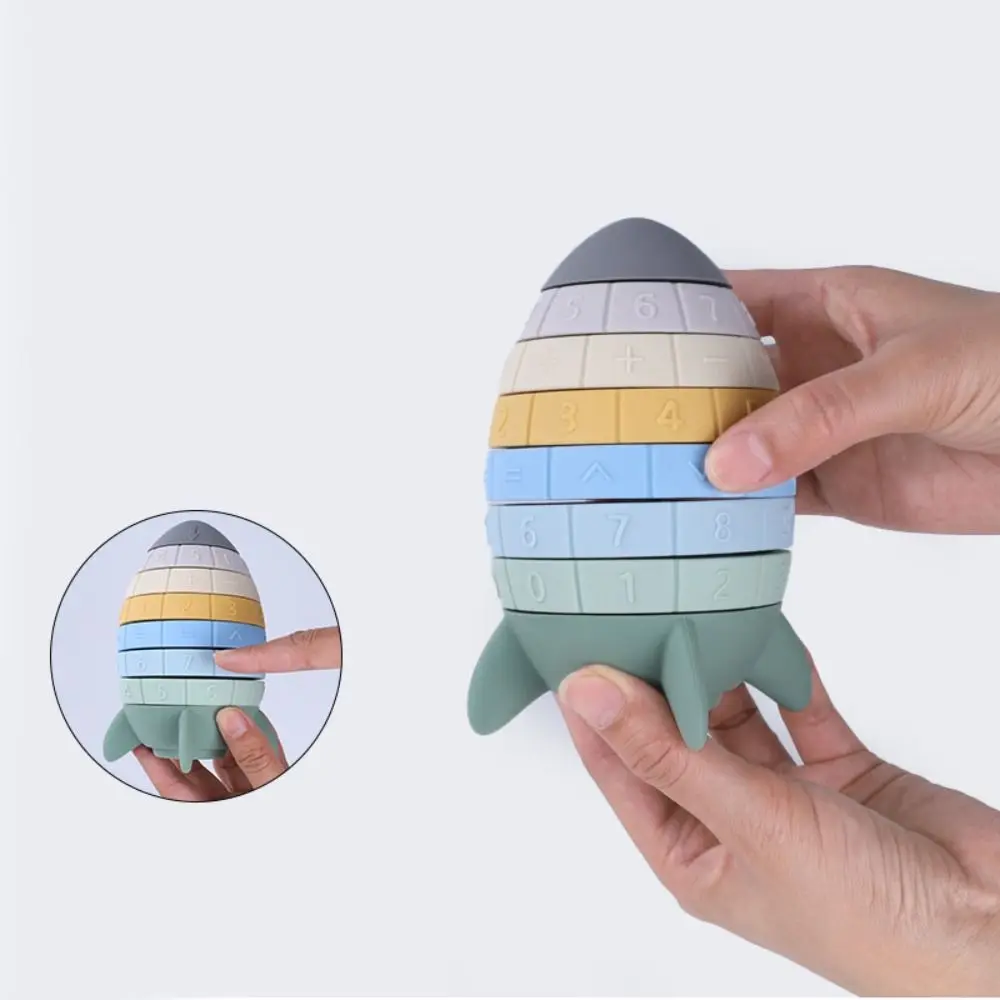 

Ferrule Rocket Stacking Toy Rotating Montessori Toy Rainbow Revolving Ring Tower Stackable Puzzle Stacking Blocks Baby Toy