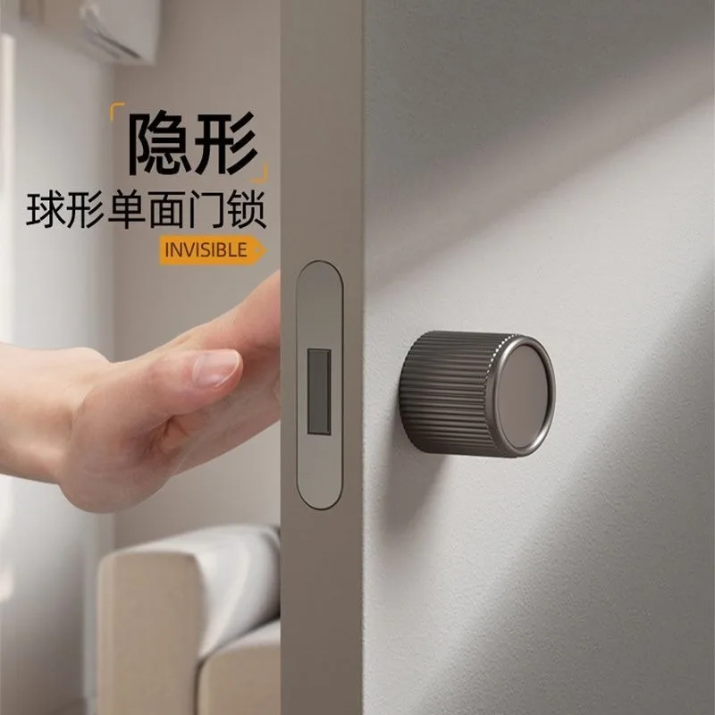 

Single-sided invisible door lock, minimalist black hidden door unilateral lock, anti-lock dark door lock