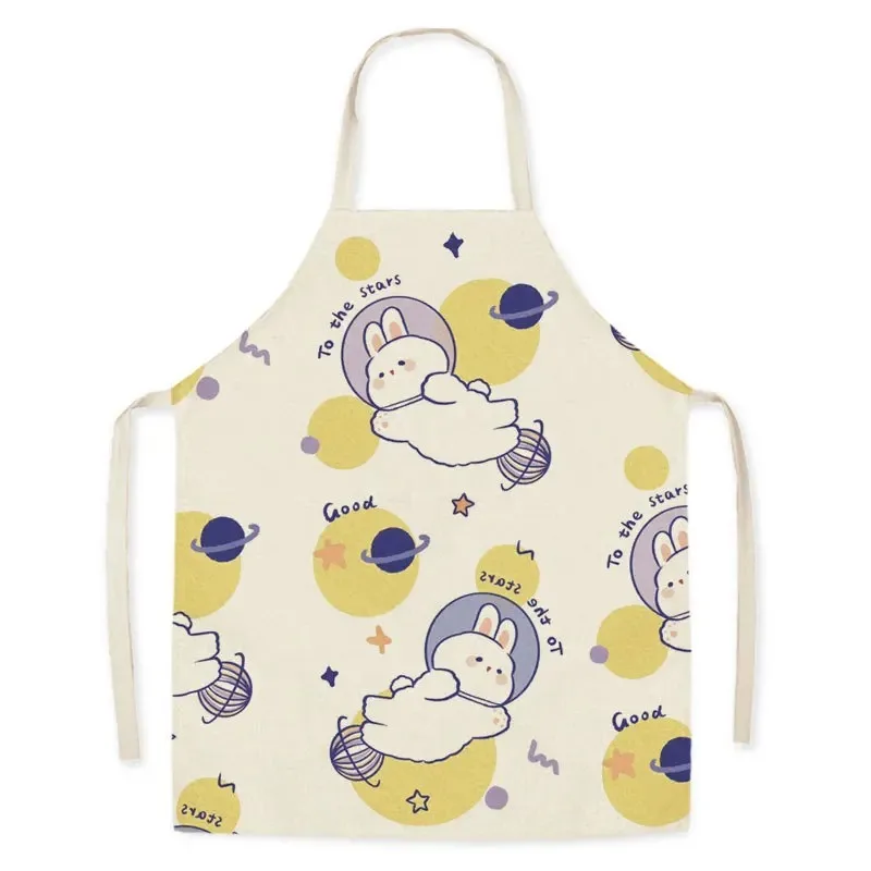 Women\'s kitchen flower print apron household children adult cooking cooking supplies cleaning 68X55 cm apron