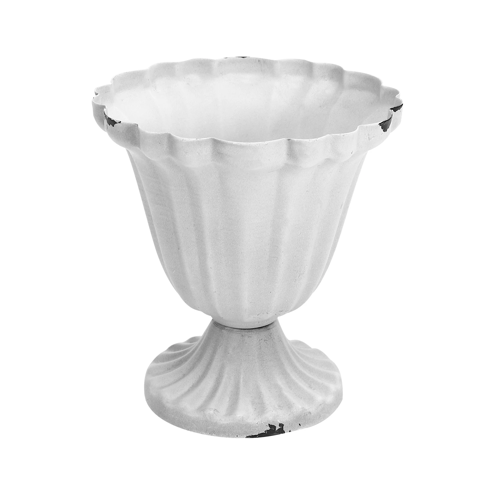 

White Vase Iron Flowerpot for Flowers Retro Home Decor Artificial Plant Container Tabletop nament Weather Resistant