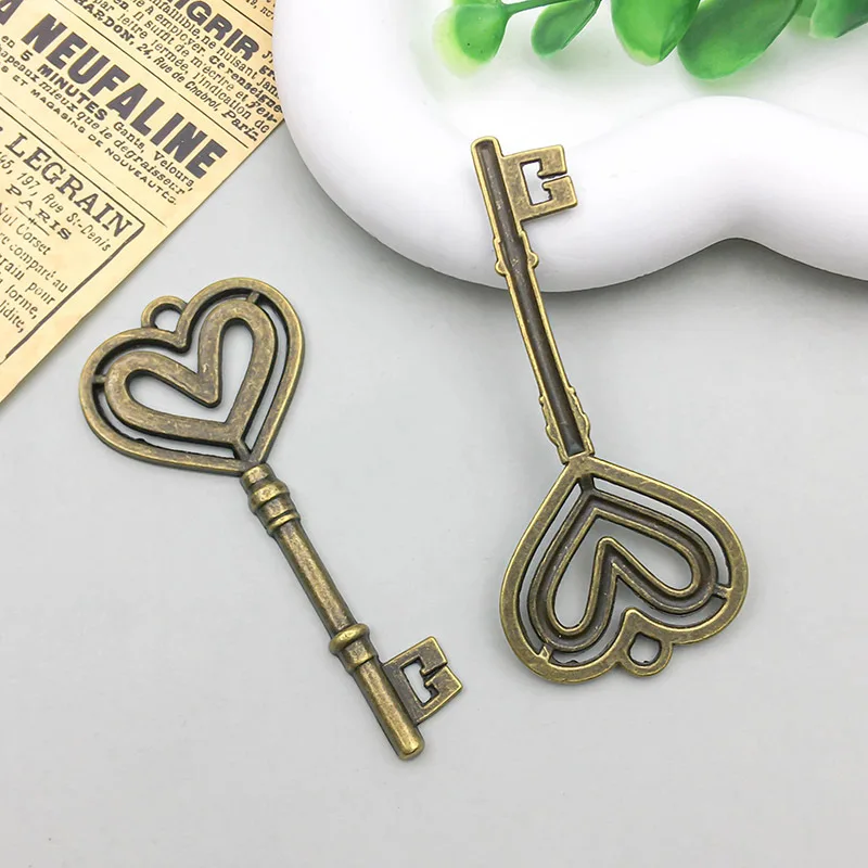 12 Styles 2PCS Mix Bronze Metal Zinc Alloy Key Charms Fit Jewelry Heart Wing Pendant Handmade Diy Jewelry Makings