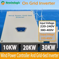 50KW 20KW 30KW Wind On Grid Tie Inverter with Limiter Wind Turbine Generator WiFi Monitor Battery Discharge 220V to AC 380v 400V