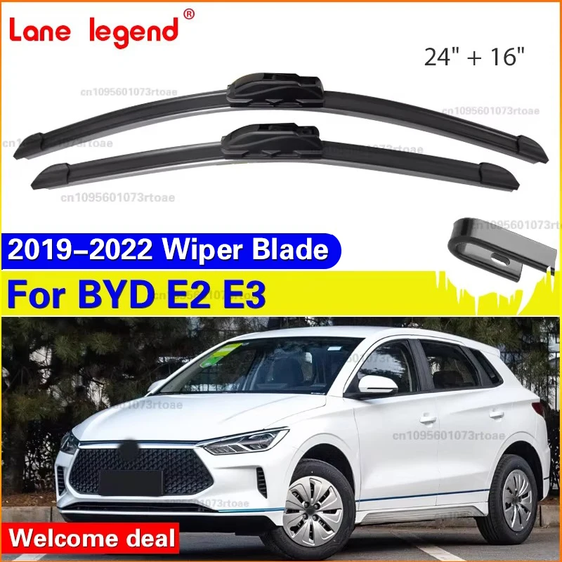 

Car Wiper for BYD E2 E3 2019-2022 24" + 16" Front Windshield Wiper Blades Brushes Cutter Accessories 2019 2020 2021 2022