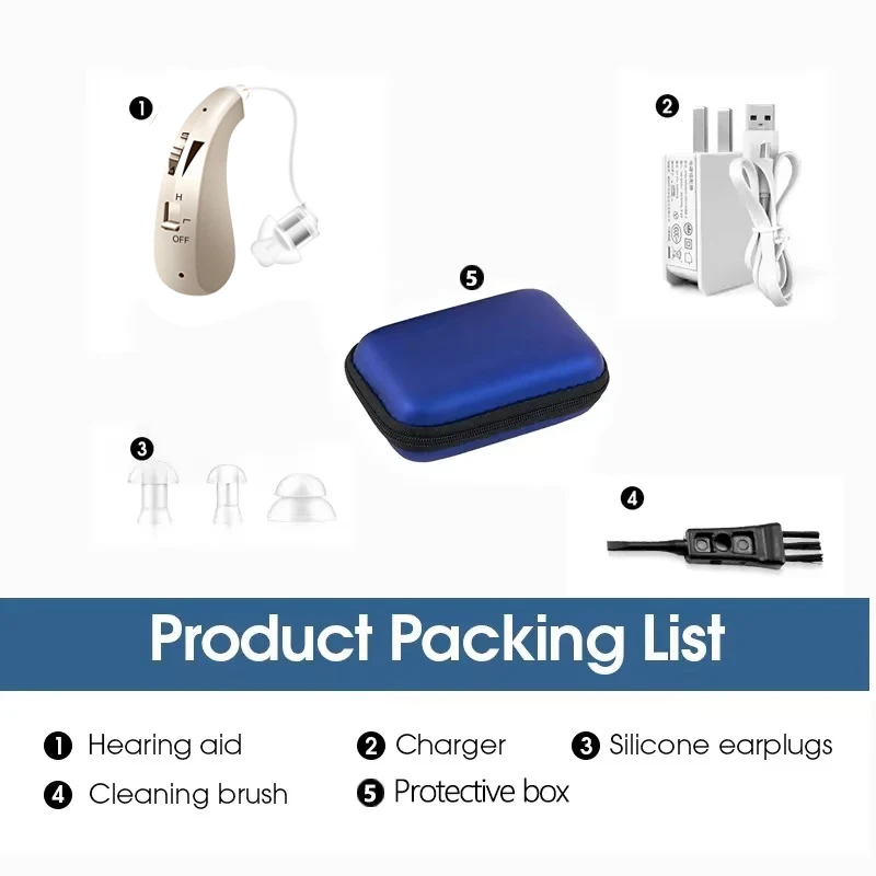 Hearing Aids Rechargeable Hearing Aid For Elderly Deafness Invisible Digital Sound Amplifier with Noise Cancelling audifono