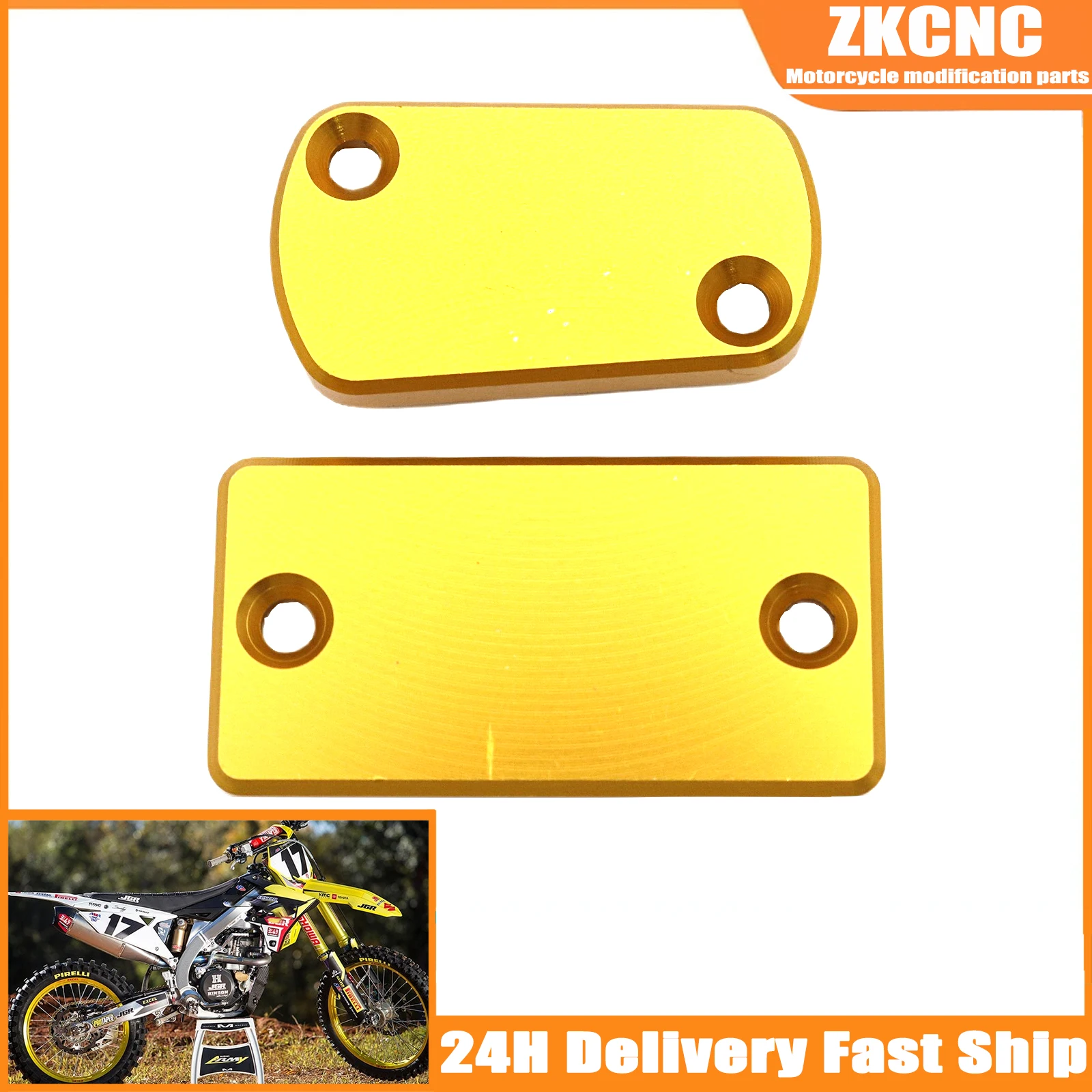 Motorcycle CNC Front Rear Brake Fluid Reservoir Cap Cover For Suzuki RM-Z 250 450 RMZ250 RMZ450 RM Z250 Z450 Enduro Dirt Bike