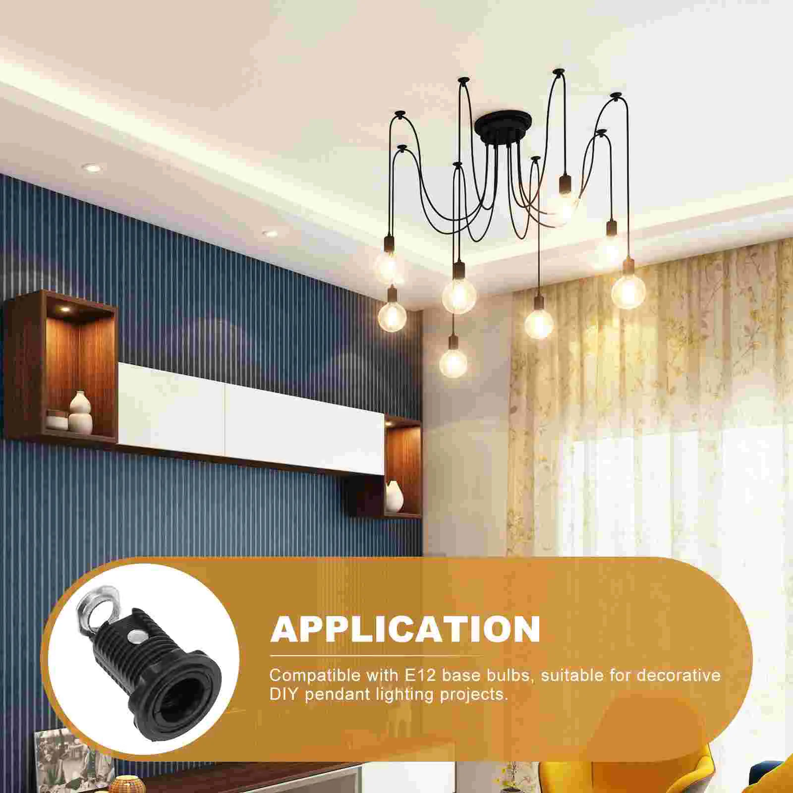 10 Pcs E12 Lamp Holder Light Bulbs Pendant Socket Adjustable Screw Plastic Adapter