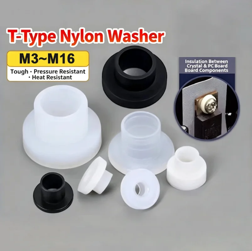 M3-M16 T-type Nylon Insulation Pad Step Spacer Transistor Heatsink Shim Washer Plastic Bushing Screw Gasket For CPU Cooling