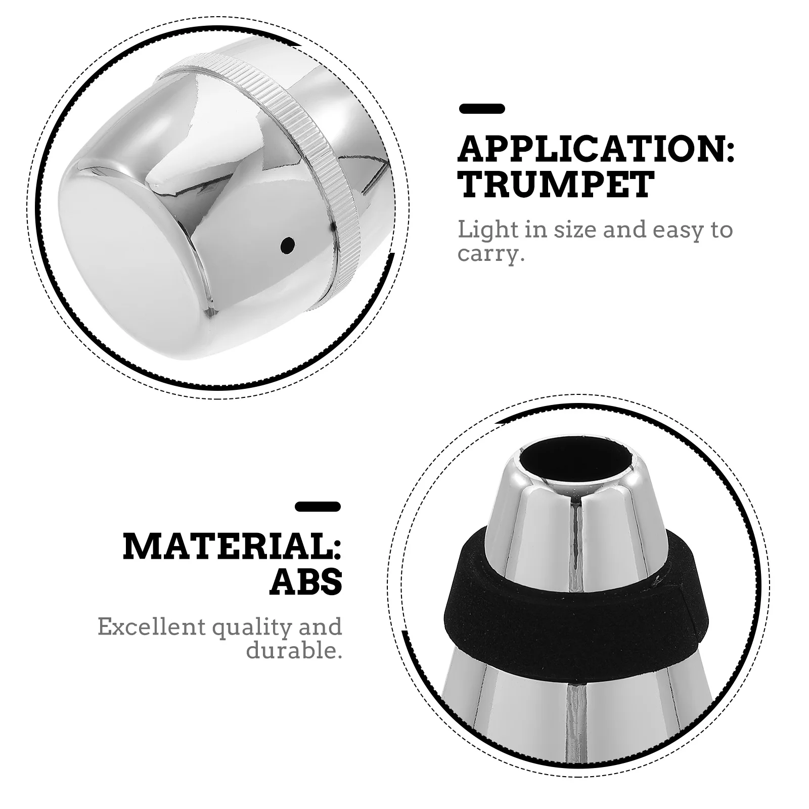 

1pc Abs Trumpet Mute Portable Sound Instrument Accessory Durable Lightweight Practice Tool For Trumpet Players