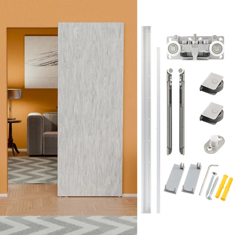 

Flush Magic Concealed Wooden Interior Rail Kit for Invisible Slide Hardware Accessories Hidden Track Sliding Ghost Door System