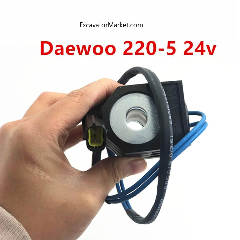 For Doosan Daewoo 150/220/225/300-5-7 excavator walking pilot safety lock solenoid valve core coil high quality accessories