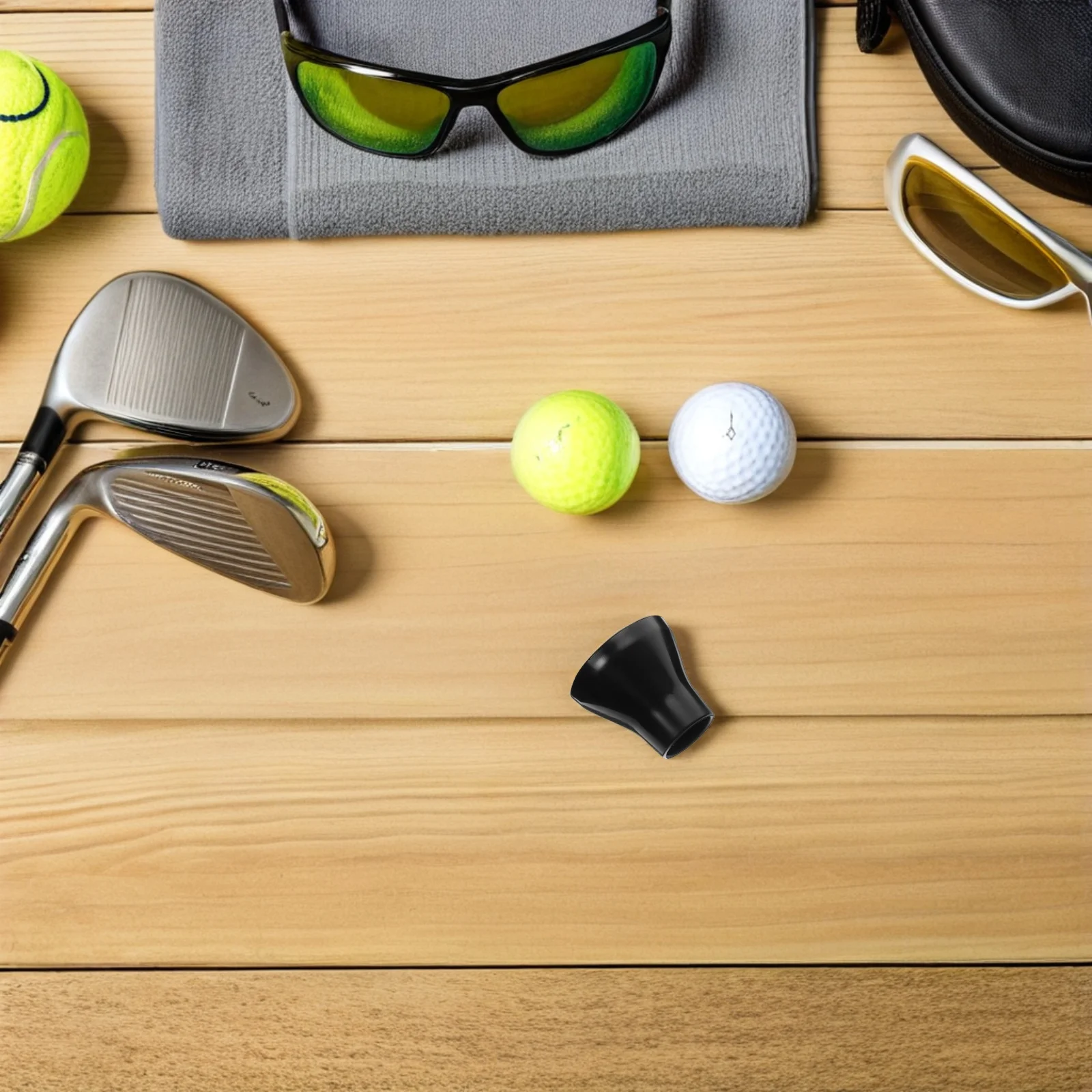 

2pcs Rubber Pick-Up Cup For Putter Grip Lightweight Golf Ball Retriever Ball Pick-Up Stick Tool No Bending Black