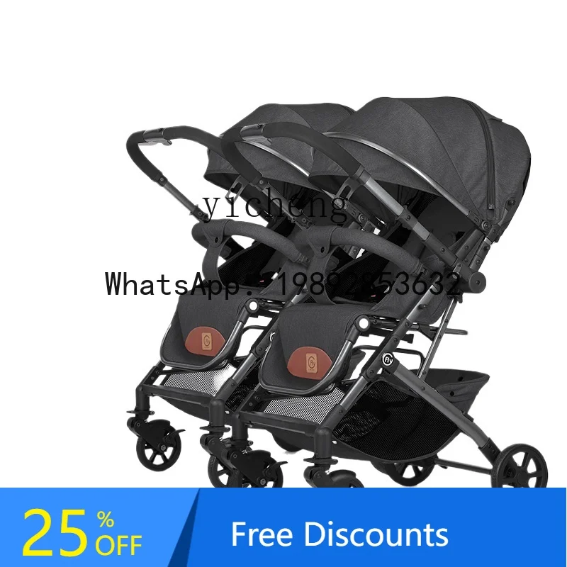 

AD Lightweight Folding Two-Way Stroller Sitting Lying Baby Four-Wheeled Cart Shock-Absorbing Stroller