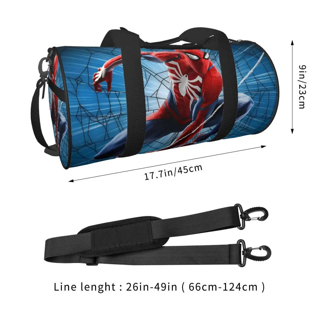 Bolsa de viagem masculina e feminina, bolsa de ginástica do homem aranha, grande capacidade, oxford, bolsa personalizada, bolsa esportiva de moda gráfica