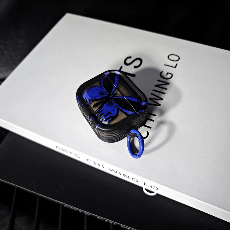 حافظة على شكل فراشة زرقاء لأجهزة Apple Airpods Pro 3 1st 2nd 3rd غطاء الجيل لأجهزة Airpods 4 2 Gen New Air Pods غطاء حماية #4